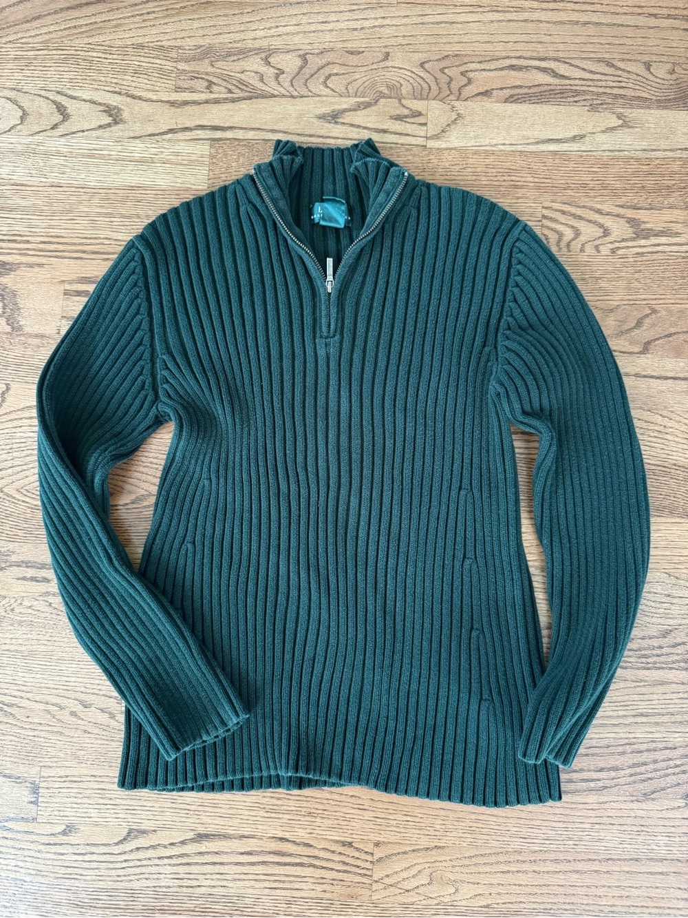 Ralph Lauren ribbed quarter zip sweater green XL